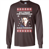 All I want for Christmas is Dean Winchester sweater - Long Sleeve T-Shirt