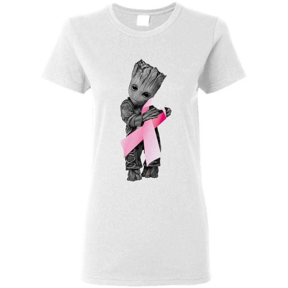 Groot Hug Breast Cancer - Ladies Short-Sleeve