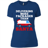 Delivering More Packages Than Santa Shirt - Postal Gift - Ladies' Boyfriend T-Shirt