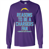 Reasons to be a Los Angeles Chargers Fan Complete List on Back - Long Sleeve T-Shirt