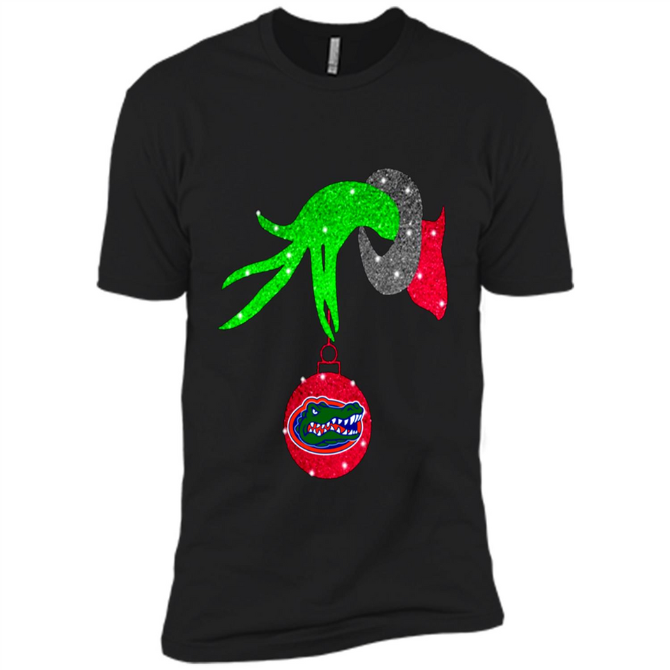 GRINCH HAND HOLDING FLORIDA GATORS GLITTER CHRISTMAS PINGPONG