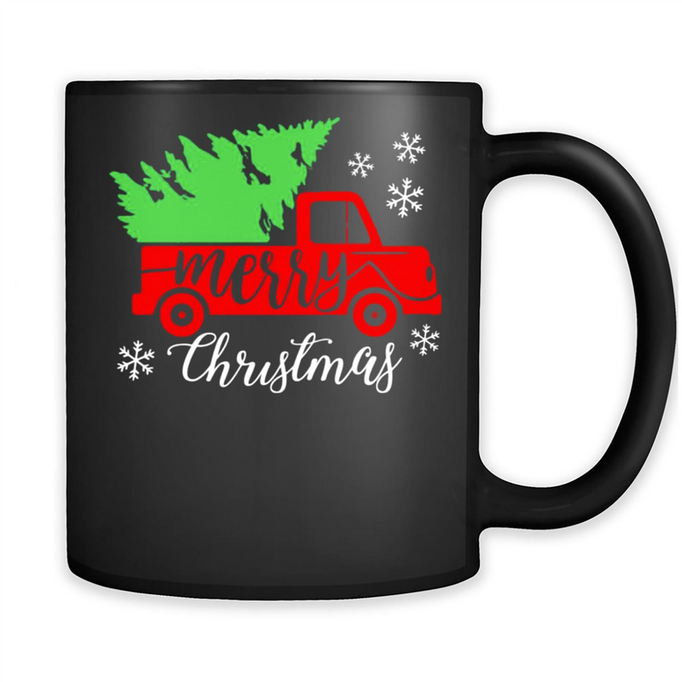 Vintage Christmas Classic Truck T-Shirt with Snow and Tree