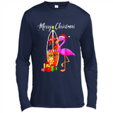 Flamingo Christmas Shirt, Merry Christmas Shirt , Flamingo - Canvas Long Sleeve T-Shirt