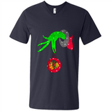 GRINCH HAND HOLDING CHICAGO BLACKHAWKS GLITTER CHRISTMAS PINGPONG