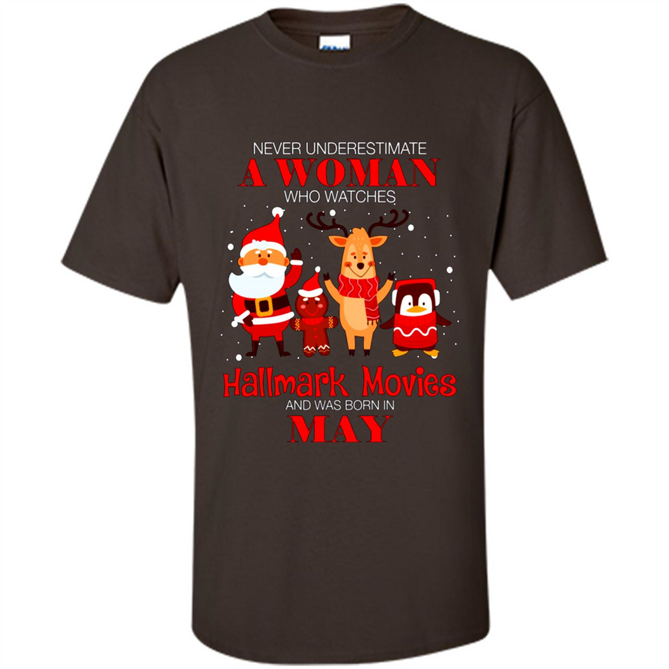 Never Underestimate A May Woman Watches Hallmark Movies Sweatshirt PINGPONG