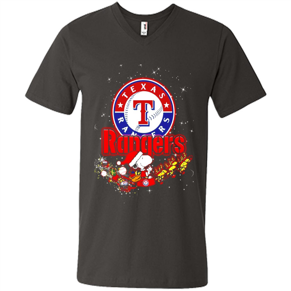 Snoopy Christmas Texas Rangers - Men's V-Neck