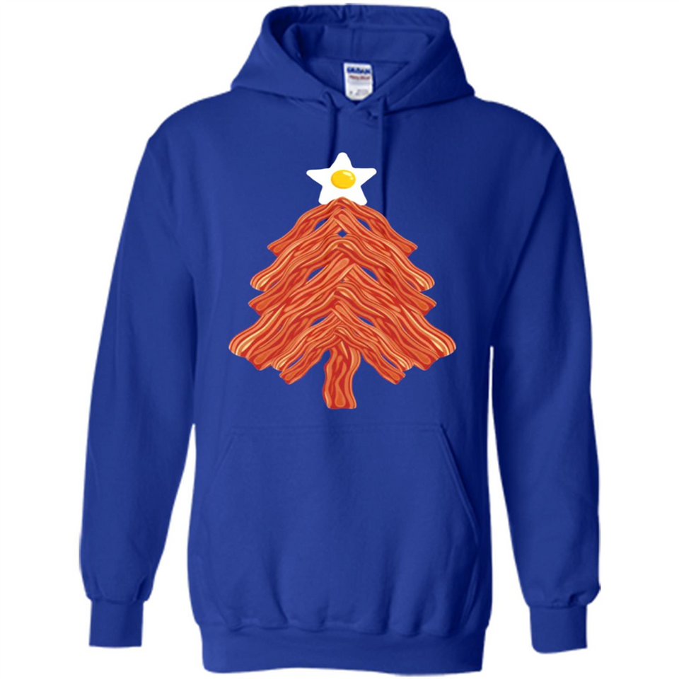Bacon & Eggs Over Easy Fried Food Breakfast Xmas Tree Foodie - Hoodie