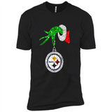 Fantastic Pittsburgh Steelers Glitter Grinch Monogram Ornament Christmas Gift - Premium Short Sleeve T-Shirt