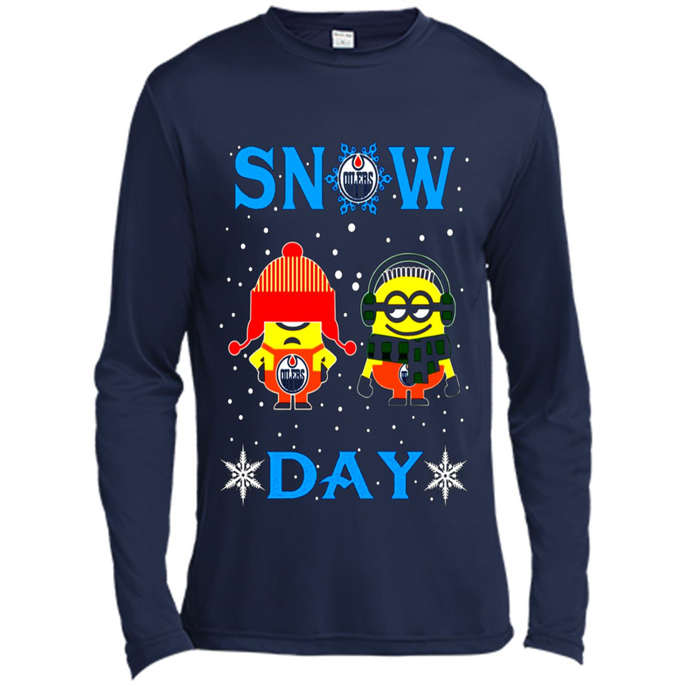 Snow Day Shirt For Edmonton Oilers Vs Minion Fans pingpong