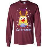 Minion Atlanta Braves Ugly Christmas Sweater Let it Snow - Long Sleeve T-Shirt