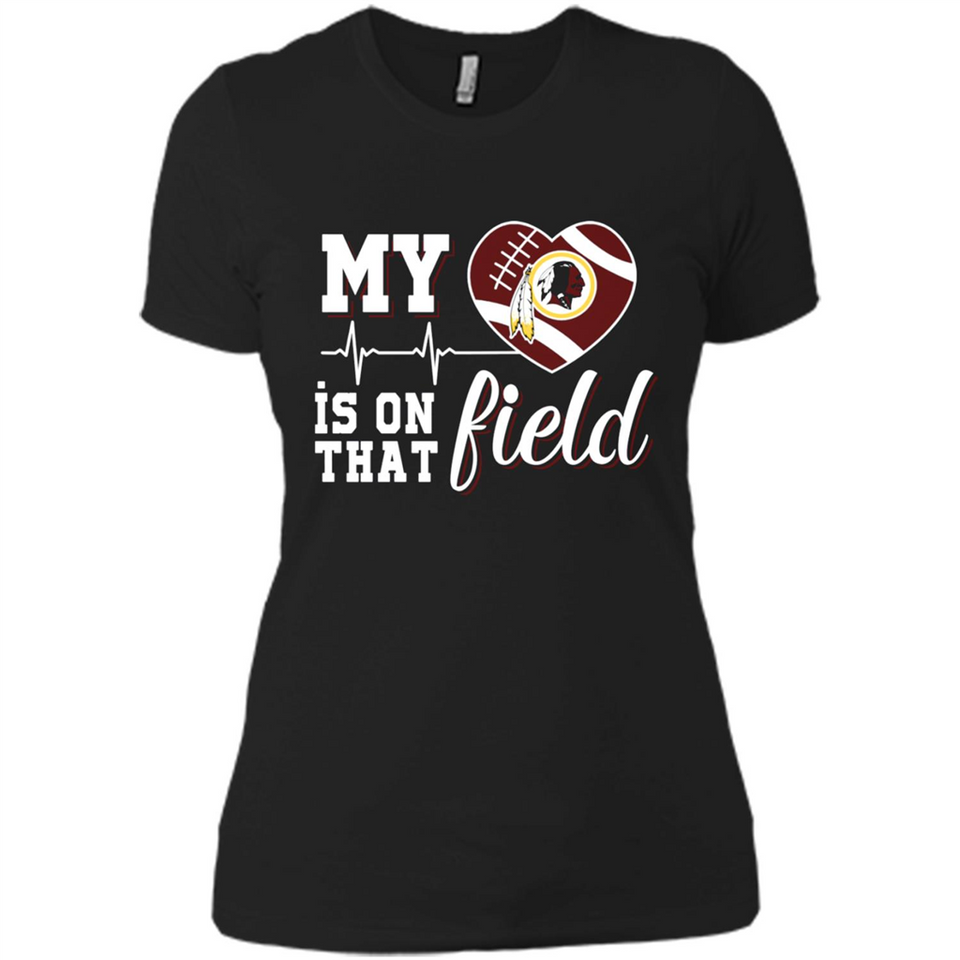 Washington Redskins Football My Heart is on that Field - Ladies' Boyfriend T-Shirt