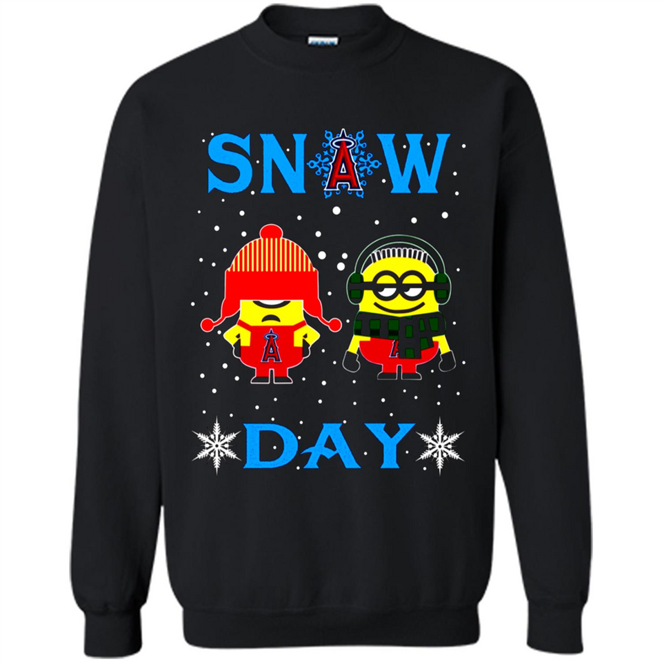 Snow Day Shirt For Los Angeles Angels Vs Minion Fans pingpong