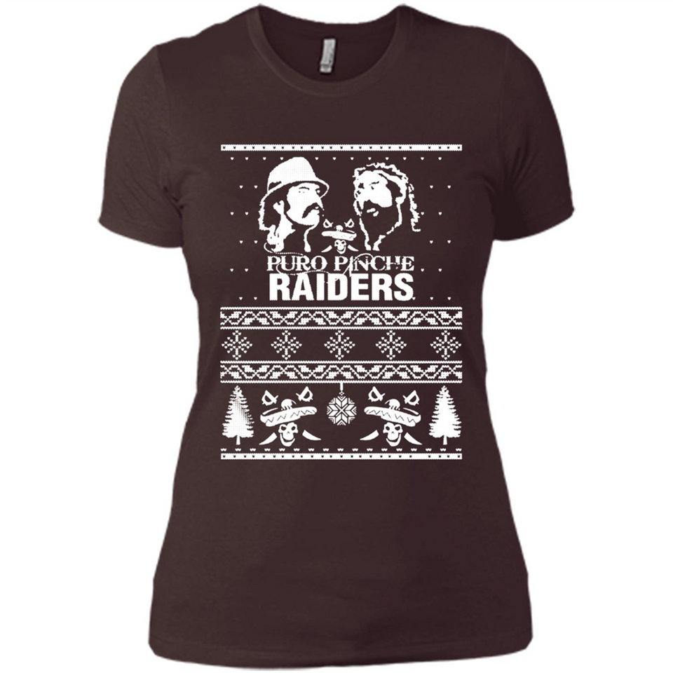 Puro Pinche Raiders Ugly Christmas Sweater - Ladies' Boyfriend T-Shirt