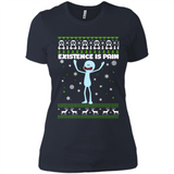 Mr Meeseeks Xistence Is Pain Ugly Christmas - Ladies' Boyfriend T-Shirt