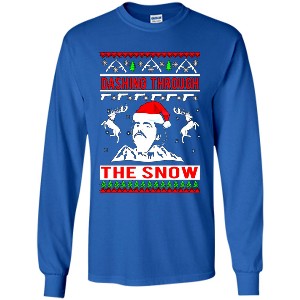 Narcos dashing through the snow Christmas sweatshirt PINGPONG