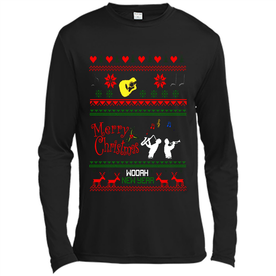 Music Ugly Christmas SweatShirt - Canvas Long Sleeve T-Shirt