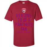 Reasons to be a Florida Panthers Fan Complete List on Back - Shirt