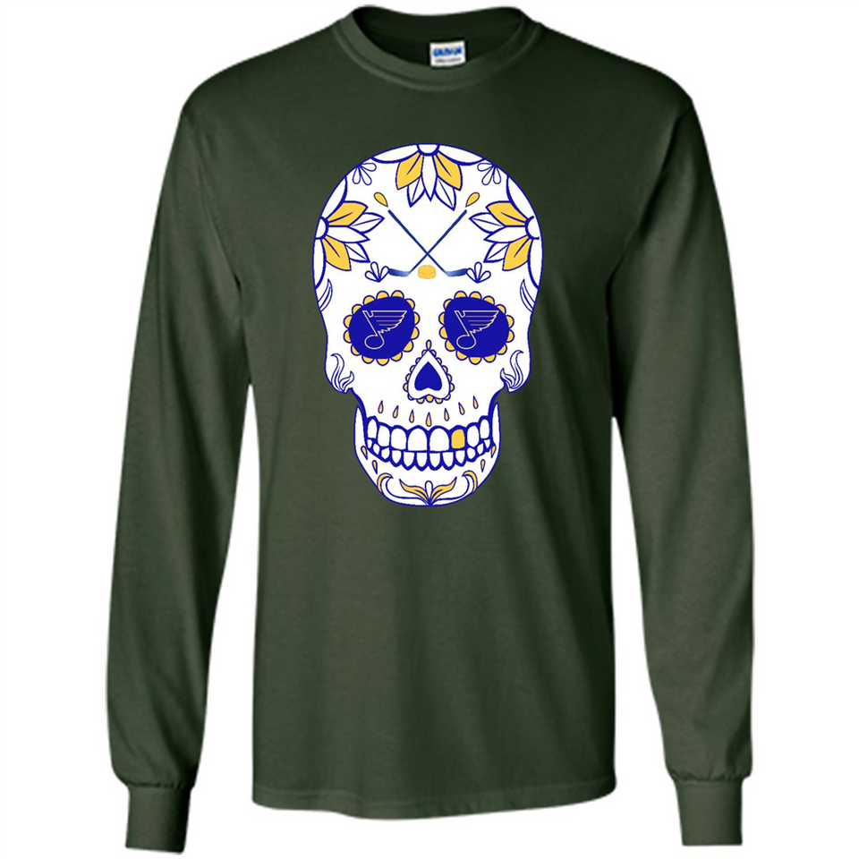 St. Louis Blues Hockey Sugar Skull Day of the Dead