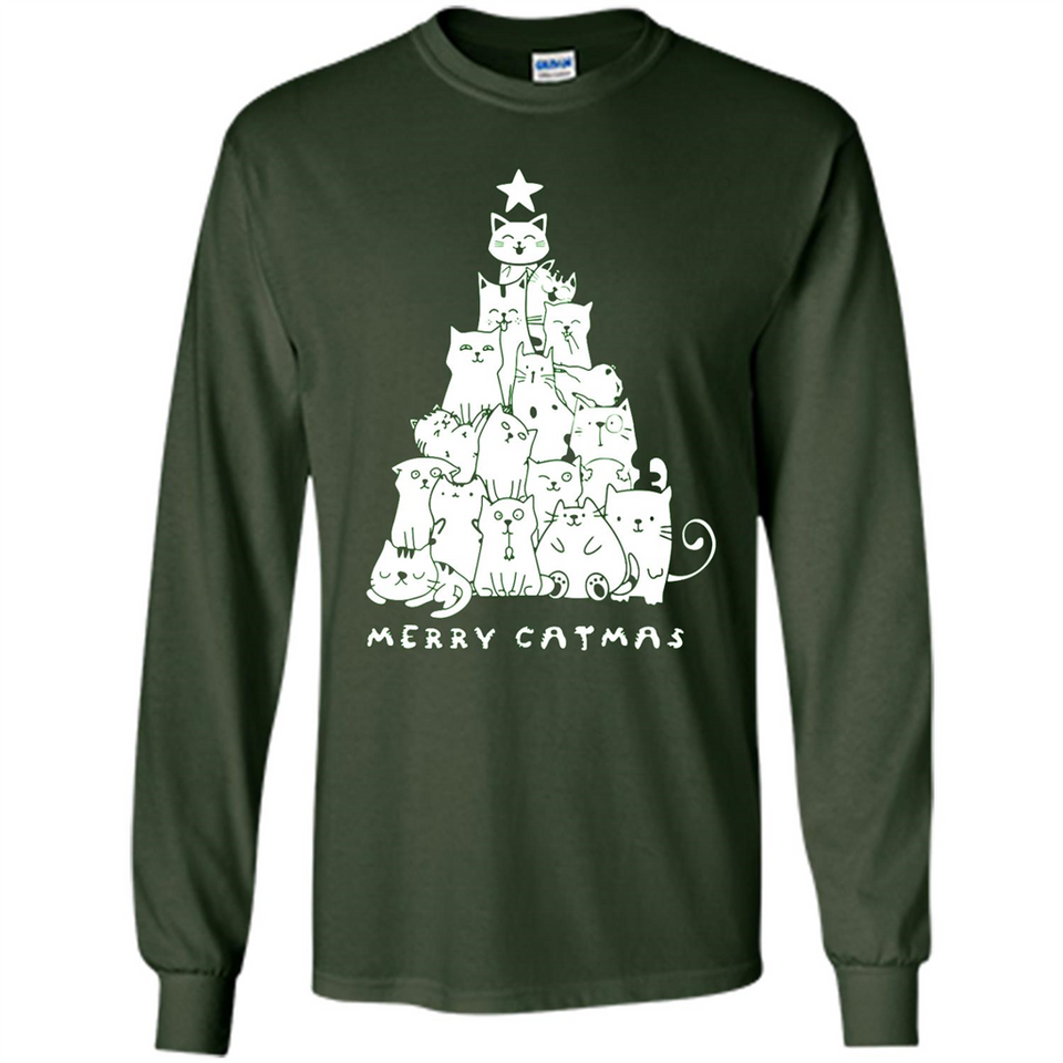 Merry Catmas - Merry Christmas Cat Lover Mug PINGPONG - Long Sleeve T-Shirt