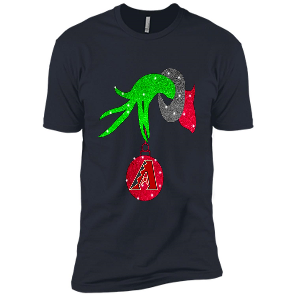 GRINCH HAND HOLDING ARIZONA DIAMONDBACKS GLITTER CHRISTMAS PINGPONG