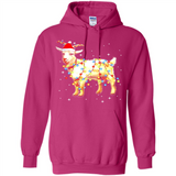 Christmas Lights Goat Wearing Santa Hat Funny Xmas - Hoodie