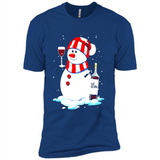 Cute Snowman drink Red Wine Christmas T-Shirt - Premium Short Sleeve T-Shirt