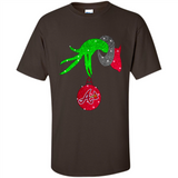 GRINCH HAND HOLDING ATLANTA BRAVES GLITTER CHRISTMAS PINGPONG
