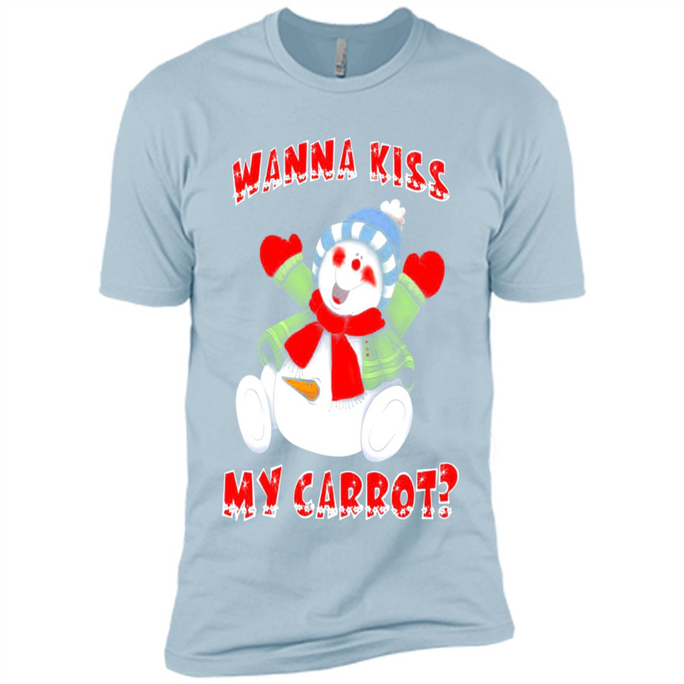 Snowman Wanna Kiss My Carrot Christmas - Premium Short Sleeve T-Shirt