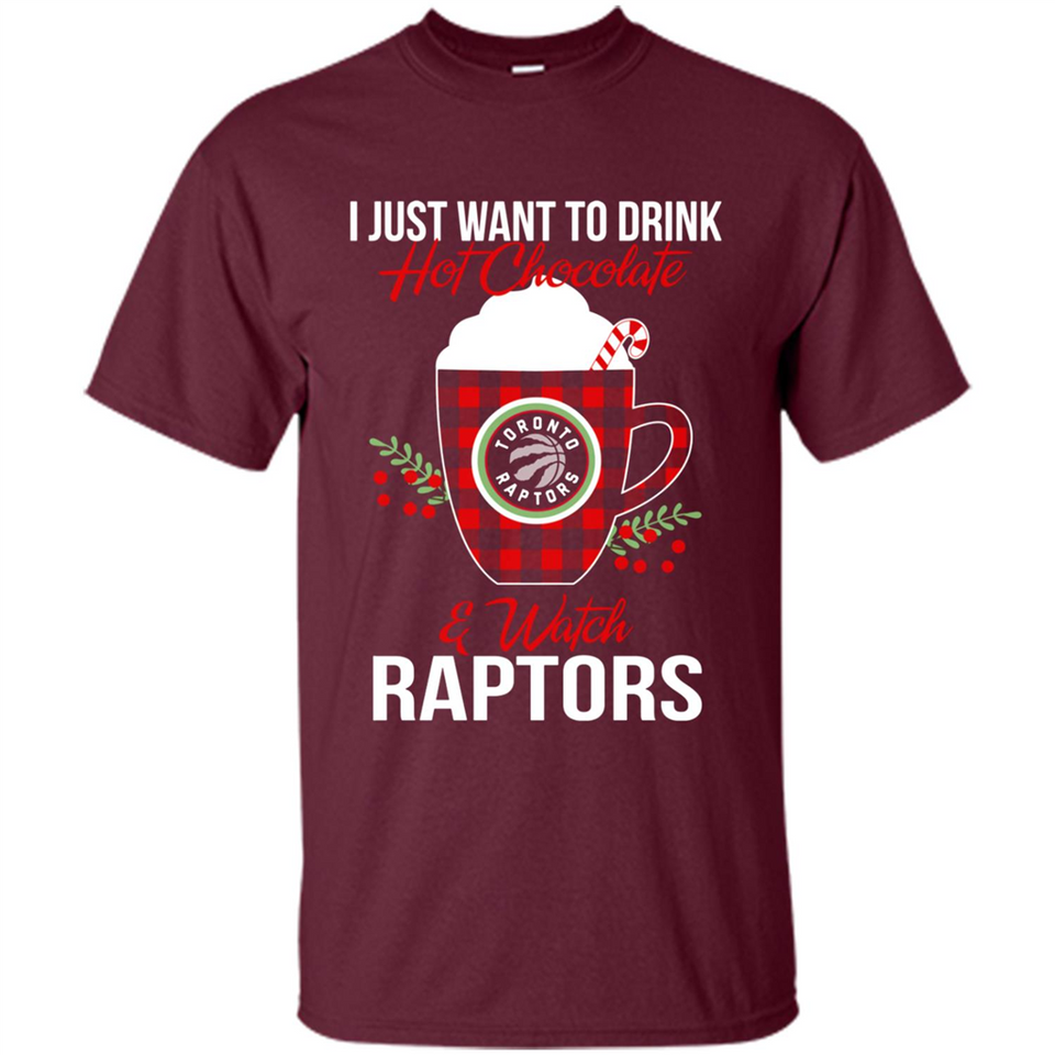 I Just Want To Drink Hot Chocolate & Watch Toronto Raptors Ugly Christmas Sweater PINGPONG