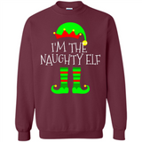 Matching Family Christmas Shirt Funny I'm The Naughty Elf Black mugs PINGPONG - Sweatshirt
