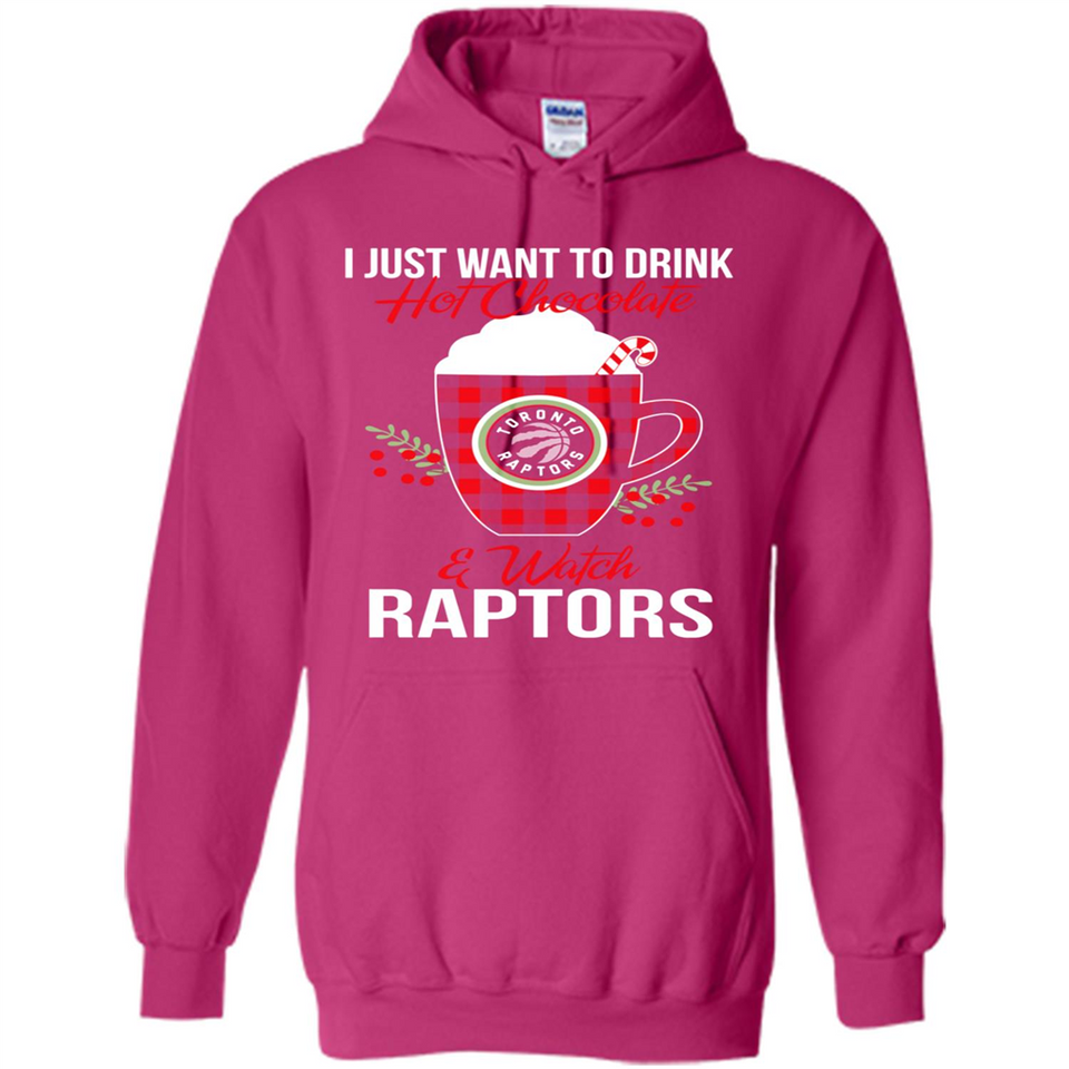 I Just Want To Drink Hot Chocolate & Watch Toronto Raptors Ugly Christmas Sweater PINGPONG
