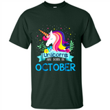 Unicorns are born in October Birthday Rainbow Gift Ladies Custom