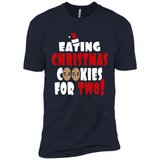 Womens Funny Eating Christmas Cookies For Two Pregnancy - Premium Short Sleeve T-Shirt