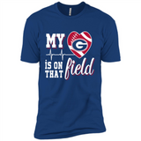 Georgia Bulldogs Football My Heart is on that Field - Premium Short Sleeve T-Shirt