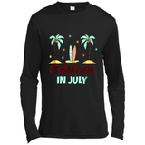 Christmas In July Shirt Surfing Palm Trees Surfboard - Canvas Long Sleeve T-Shirt