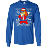 Dabbing Poodle Santa Christmas Holiday Sweatshirt - Long Sleeve T-Shirt