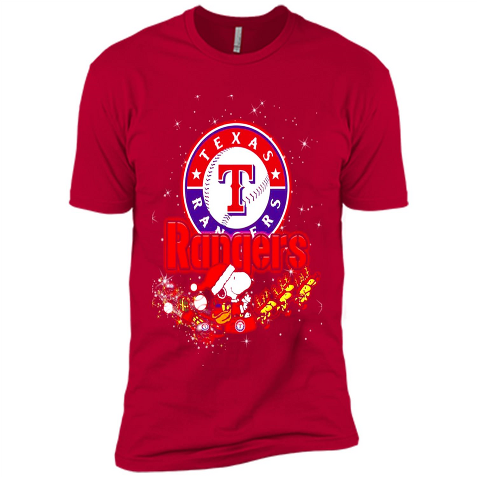 Snoopy Christmas Texas Rangers - Premium Short Sleeve T-Shirt