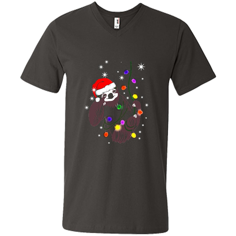 Cute Christmas Choloepus Sloth Santa Led Light Mug - Men's V-Neck
