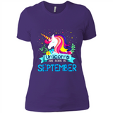 Unicorns are born in September Birthday Rainbow Gift Ladies Custom