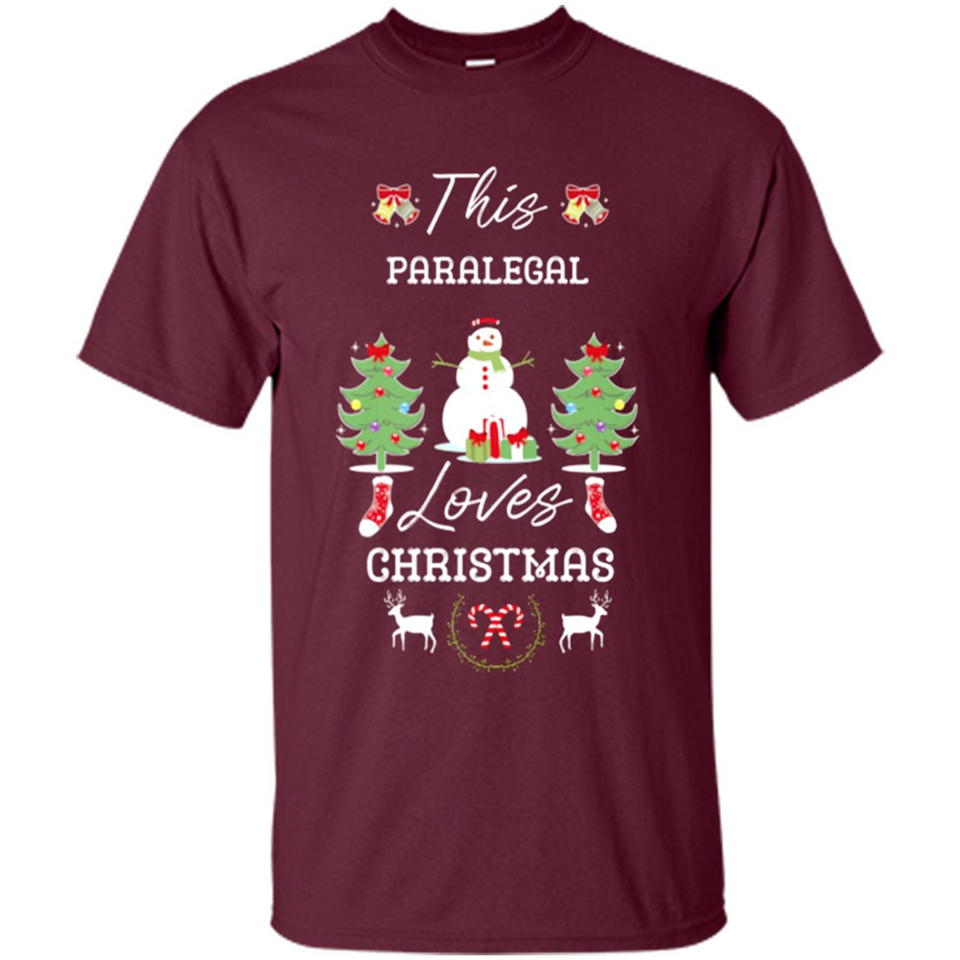 This Paralegal Loves Christmas Tree Shirt with Snowman