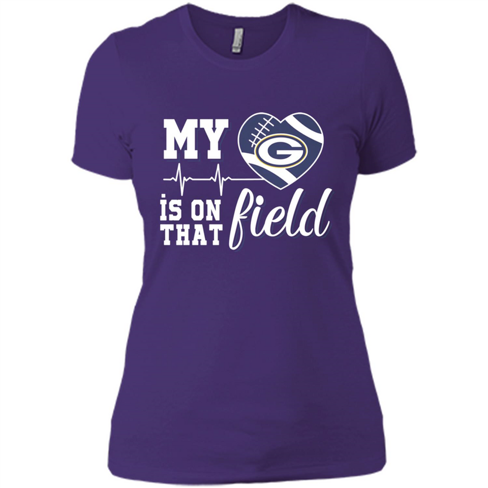 Green Bay Packers Football My Heart is on that Field - Ladies' Boyfriend T-Shirt