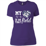 Green Bay Packers Football My Heart is on that Field - Ladies' Boyfriend T-Shirt