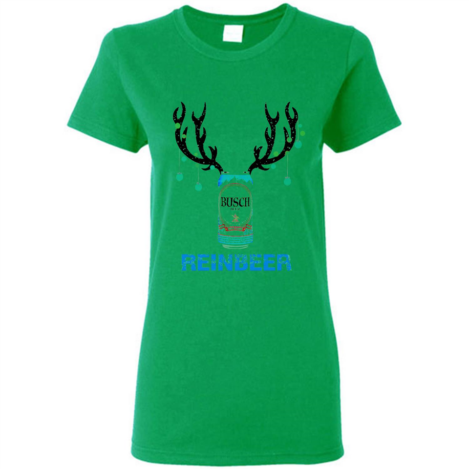 Busch Reinbeer Funny Beer Reindeer Christmas Sweatshirt - Ladies Short-Sleeve