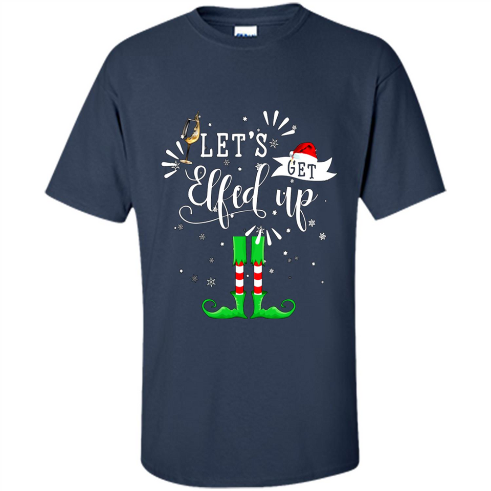 Let's Get Elfed Up Funny Drinking Wine Christmas Elf PINGPONG