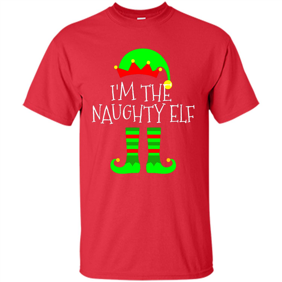 Matching Family Christmas Shirt Funny I'm The Naughty Elf Black mugs PINGPONG - Shirt
