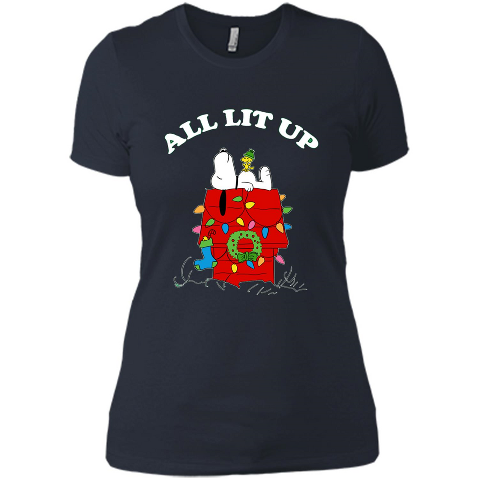 Peanuts By Schulz Snoopy Young Men_s Christmas - Ladies' Boyfriend T-Shirt