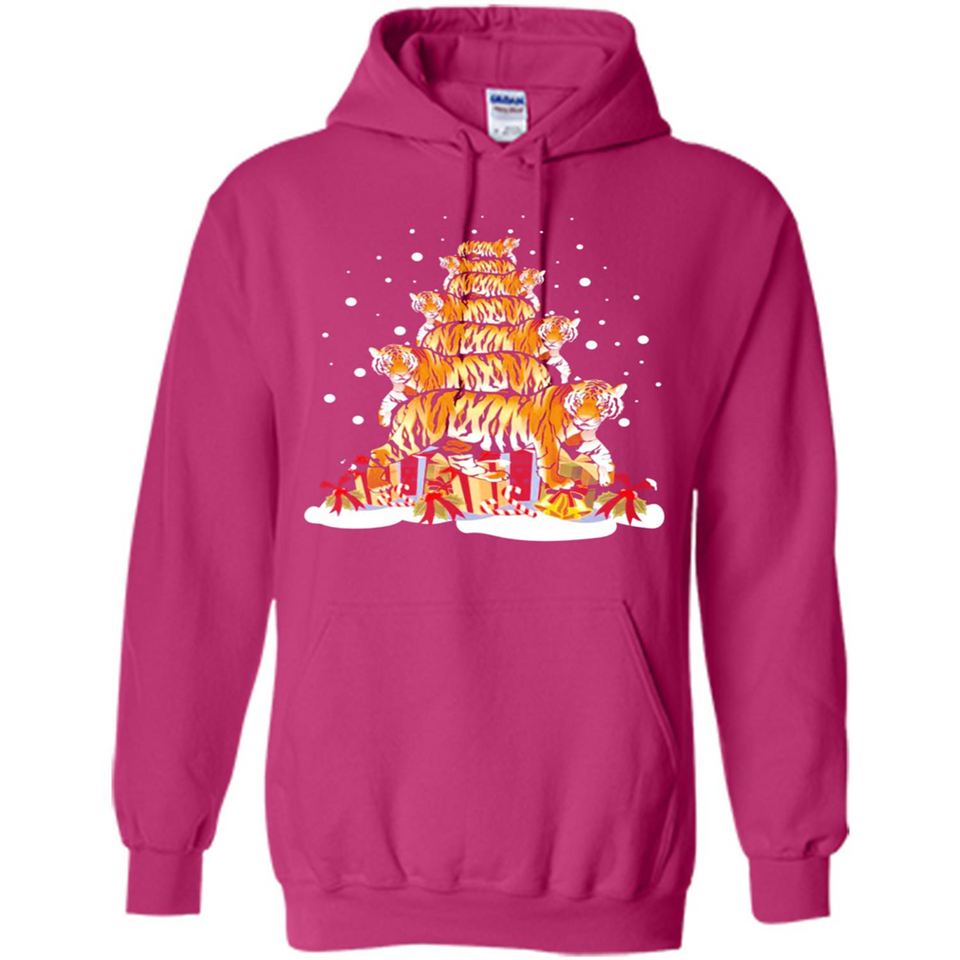 Tiger Christmas Tree Funny Merry Christmas - Hoodie
