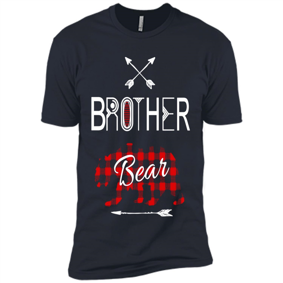 Brother Shirt Buffalo Plaid Family Camping Bear Tee - Premium Short Sleeve T-Shirt