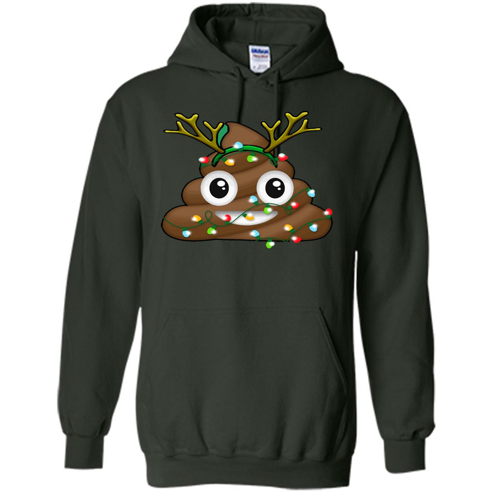 Reindeer Poop Emoji Cute Merry Christmas T-Shirt - Hoodie