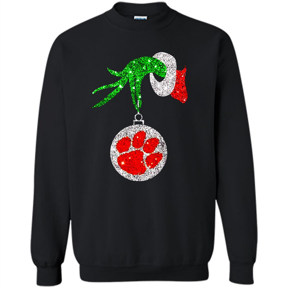 Amazing tee Clemson Tigers Glitter Grinch Monogram Ornament Christmas Gift - Sweatshirt